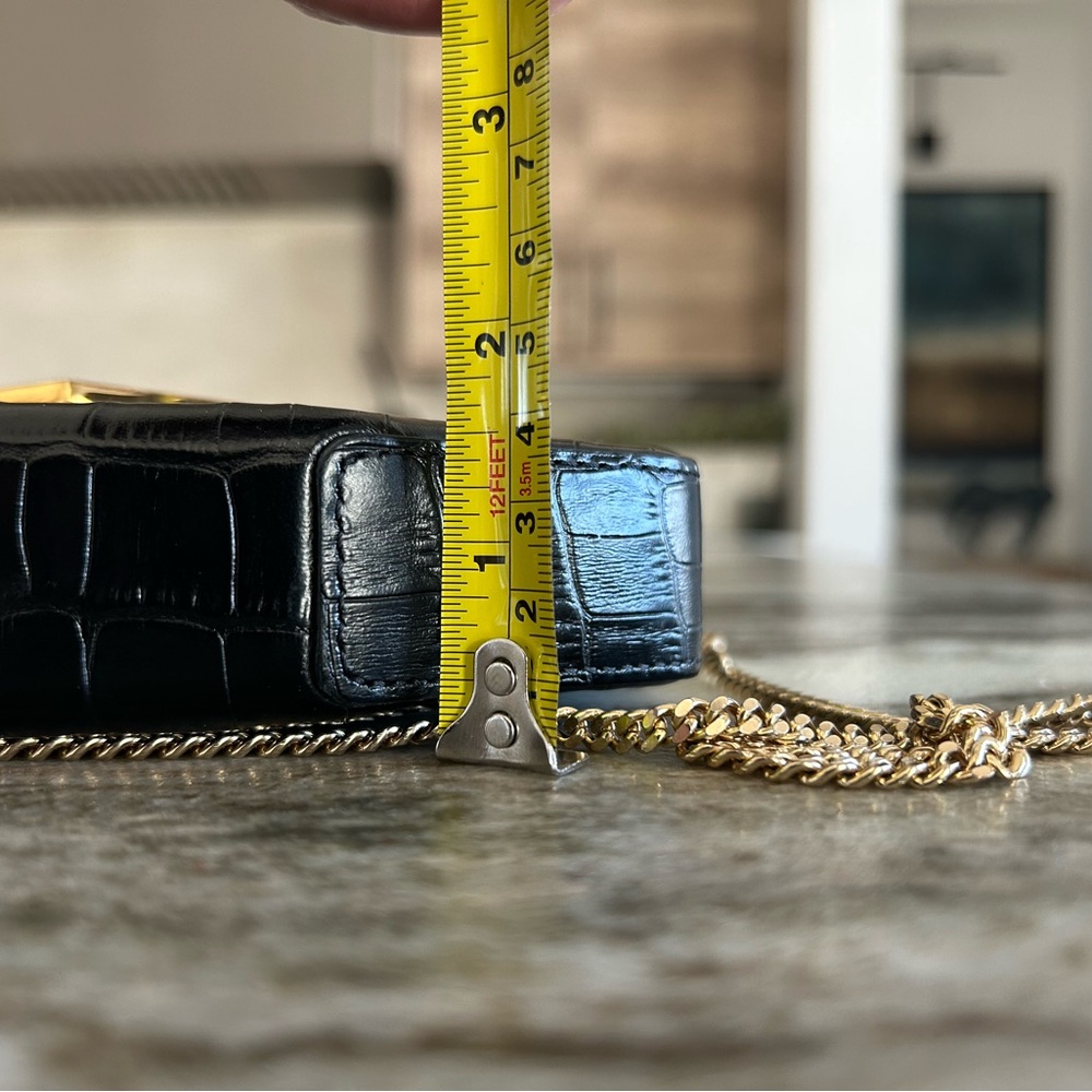 DeMellier Black Croc-Embossed Mini London Leather Bag - Picture 9 of 9